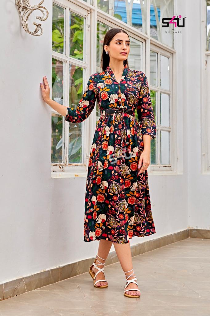 S4u Anokhi Vol 9 Rayon Party Wear kurtis Catalog